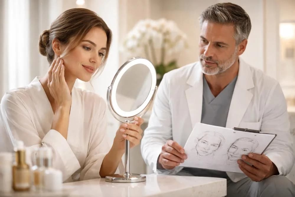 A plastic surgery consultation being planned