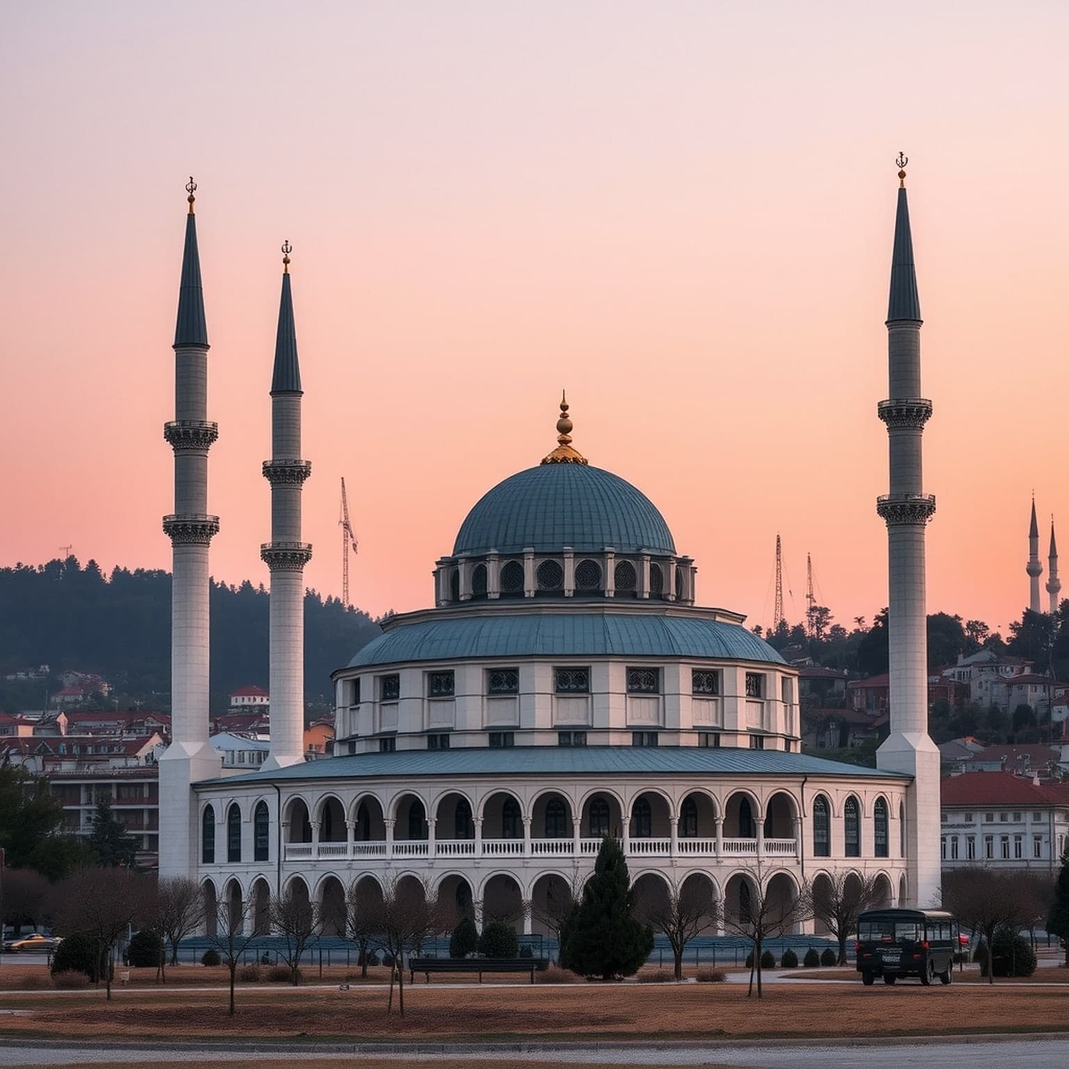 Kocatepe Mosque in Ankara at sunrise