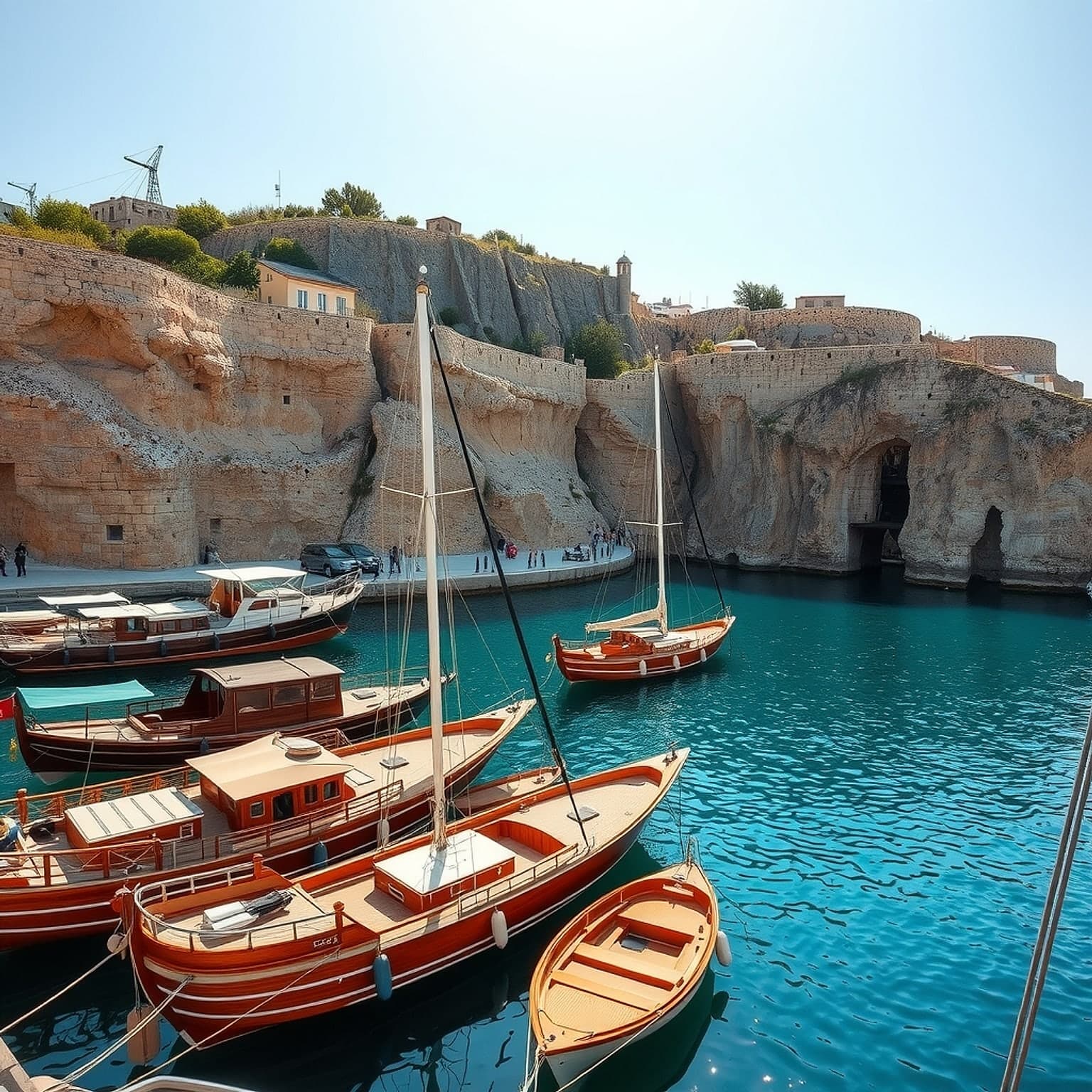 Boats in the old harbour at Kaleiçi, Antalya